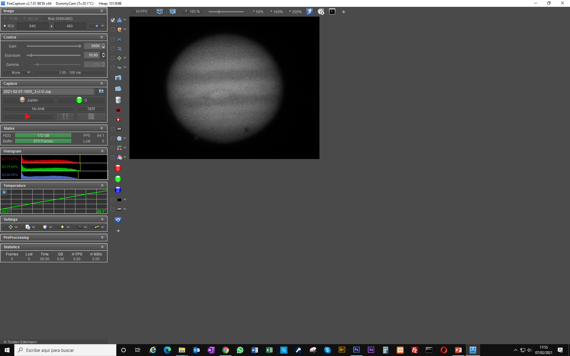 Software para astrofotografía: FireCapture